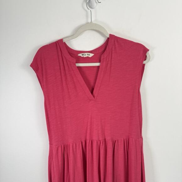 Boden Chloe Notch Jersey Shirt Midi Dress Pink Minimalist Womens UK 14 US 10 - Picture 3 of 9